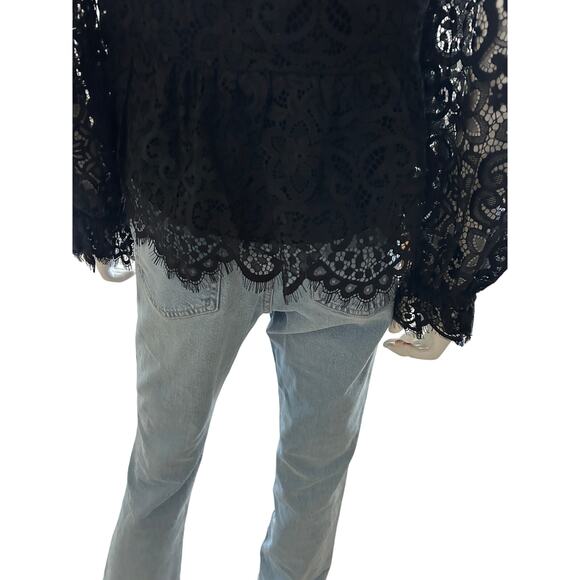 Lilly Pulitzer Jacelynne Lace Top Onyx Two Tone Carnival Lace - Picture 5 of 15